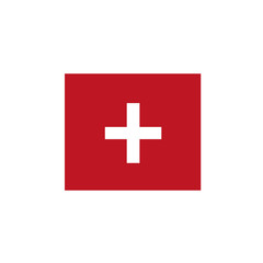 Flag of Switzerland on a white background. Vector illustration.
