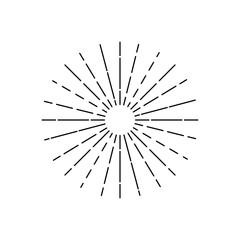 Obraz premium Hand drawn sunburst vector illustration. Sun rays hand drawn. Vector illustration isolated on white background.