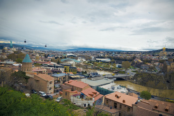 Fototapeta na wymiar Aerial Cable Car, Tbilisi