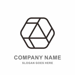 Geometric Triangle Hexagon Cube Space Box Architecture Interior Construction Business Company Stock Vector Logo Design Template