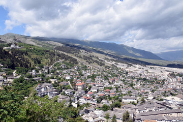 Fototapeta na wymiar Panorama of Gjirokaster city. Albania.