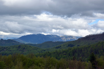 Fototapeta na wymiar North Albanian mountains. View from SH20 road. Albania.