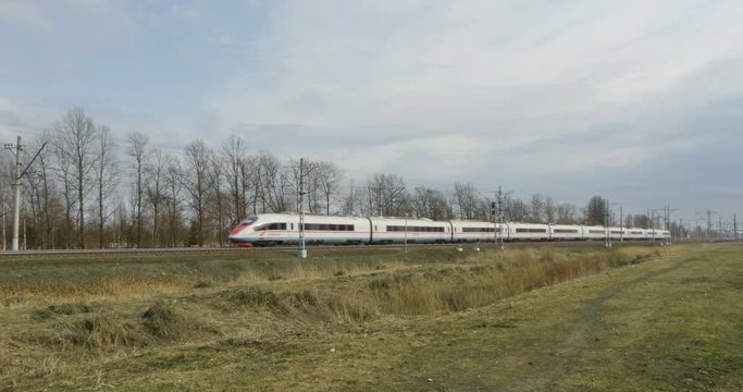 April  2, 2018 St. Petersburg, Russian Railways, Passenger Express Peregrine