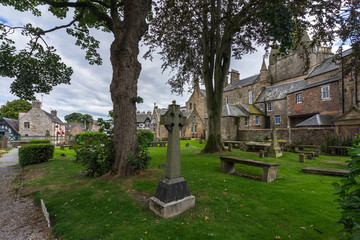 A typical small cemetery in the town of Tain, Scotland, Britain