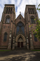 Fototapeta na wymiar Inverness cathedral (St. Andrew's Cathedral) is the northernmost cathedral in mainland Britain, Scotland