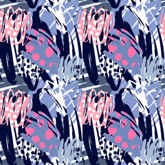  Seamless urban funky textile pattern