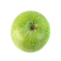 one green apple isolated on a white background