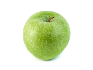 one green apple isolated on a white background