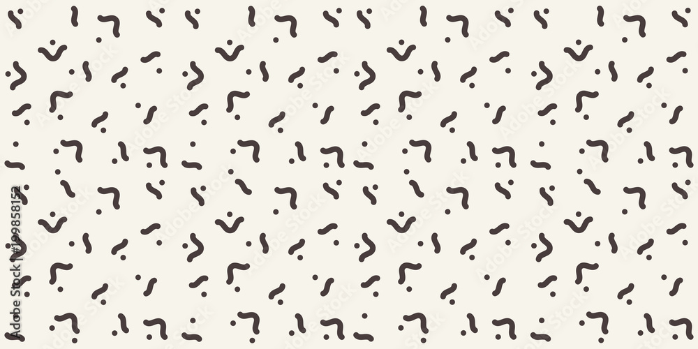 Poster abstract geometric pattern with different outline shapes. seamless vector background. monochrome tex