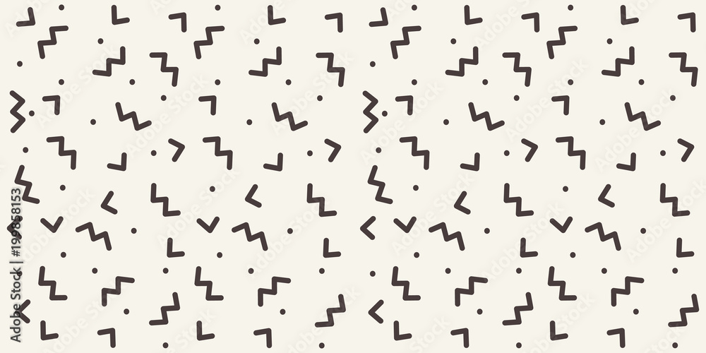 Poster abstract geometric pattern with different outline shapes. seamless vector background. monochrome tex