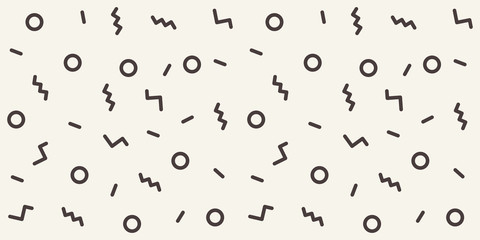 Abstract geometric pattern with different outline shapes. Seamless vector background. Monochrome texture