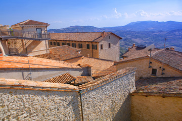 Obraz premium San Marino architecture aerial view of roofs 