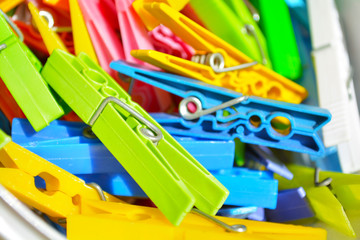 clothes pegs in vibrant colors