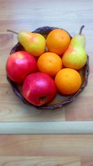 Fruit assortment in basket 