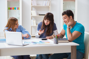 Team of designers discussing new interior project