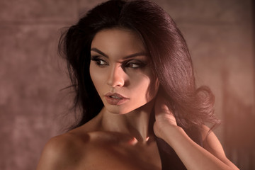 Beauty portrait of sensual young woman.
