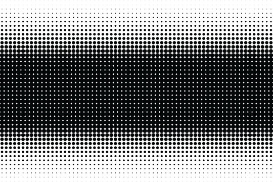 Abstract halftone dotted monochrome texture. Vector background. Modern simple backdrop for posters, sites, business cards, postcards, interior and cover design. Stippled black and white backdrop.