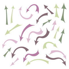 Hand drawn arrow vector set