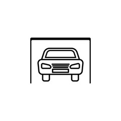 Plakat car in the garage icon. Element of Car sales and repair for mobile concept and web apps. Thin line icon for website design and development, app development. Premium icon