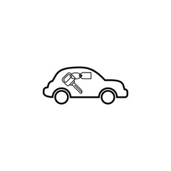 car key and car icon. Element of Car sales and repair for mobile concept and web apps. Thin line  icon for website design and development, app development. Premium icon