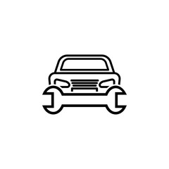 a wrench and a car icon. Element of Car sales and repair for mobile concept and web apps. Thin line  icon for website design and development, app development. Premium icon