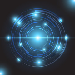 Beautiful blue glowing circle light