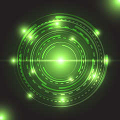 Beautiful green glowing circle light