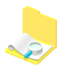 Vector icon file and magnifying glass  