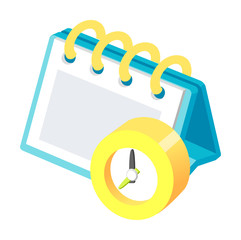 Vector icon calendar and clock 