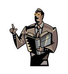 Close-up of man reading book