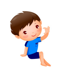 Side view of boy sitting