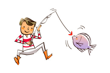 Close-up of boy holding fishing rod