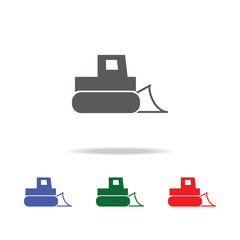 bulldozer, tractor with bucket icon. Elements of construction tools multi colored icons. Premium quality graphic design icon. Simple icon for websites, web design, mobile app