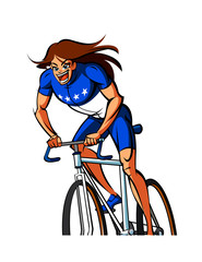 Close-up of woman riding bicycle