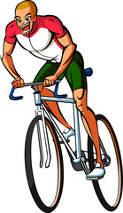 Close-up of man riding bicycle