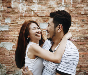 Lovely couple having a good time together