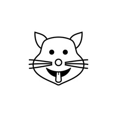 Obraz premium cat shows the tongue icon. Detailed set of avatars of professions icons. Premium quality line graphic design. One of the collection icons for websites, web design, mobile app