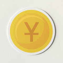 Chinese yuan and Japanese yen coin