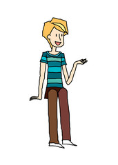 Close-up of boy sitting