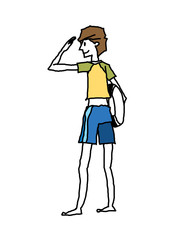 Side view of boy standing