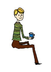 Side view of boy sitting