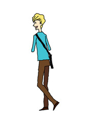 Side view of boy standing