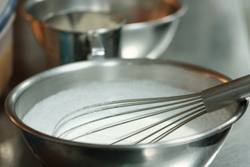 Mix milk and cream make for dessert