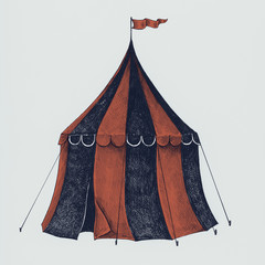 Hand drawn circus tent isolated on background © Rawpixel.com