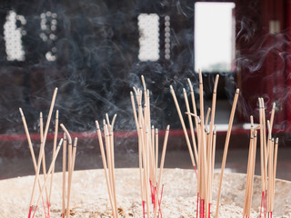 Incense sticks in the temple