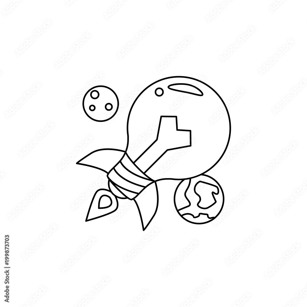 Poster light bulb icon. element of idea and solutions for mobile concept and web apps. thin line icon for w