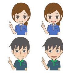 指をさすポーズ（介護士）