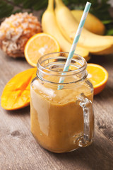 smoothie with tropical fruits