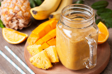 smoothie with tropical fruits