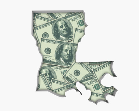 Louisiana LA Money Map Cash Economy Dollars 3d Illustration